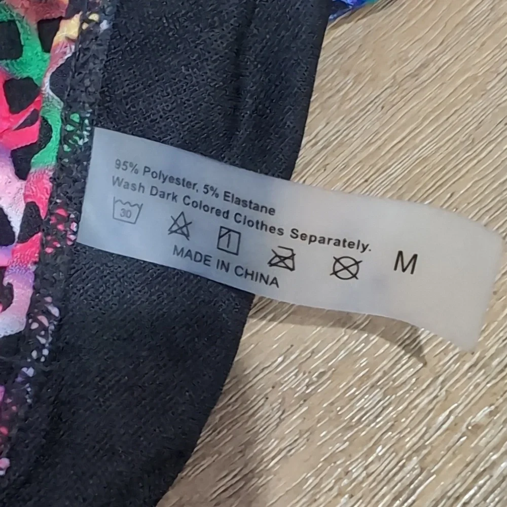 SHEIN Multicolor Strappy Halter Bikini With Matching Coverup Size Medium